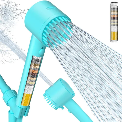 Miniatura 10 de Cobbe Ion Drops - Cabezal de ducha filtrado con mano, cabezal de ducha 4+1 modo de pulverización con filtros, lavado eléctrico integrado para agua