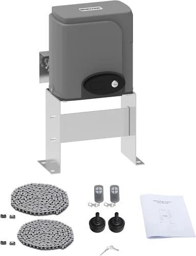 Kit de operador de puerta automática deslizante con 2 controles remotos, puertas deslizantes de hasta 1200 libras y motor de puerta accionado por