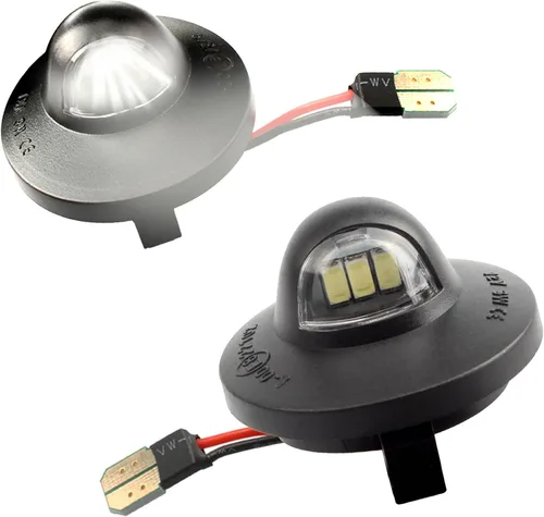 Miniatura 6 de Conjunto de 2 luces LED para matrícula compatibles con F150 F250 F350 F450 F550, parachoques trasero de repuesto blanco brillante, montaje de luces
