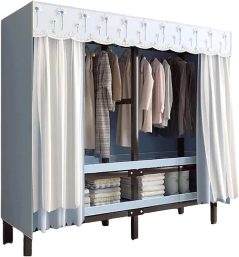 Miniatura 22 de Armarios grandes plegables de 0.984 in/1 pulgada de tubo de acero para ropa, estantes de almacenamiento para dormitorio, armario grande portátil