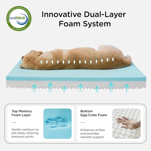 Miniatura 2 de Bedsure Cama ortopédica grande para perros grandes, almohada impermeable de espuma viscoelástica para perros, con funda extraíble lavable y parte