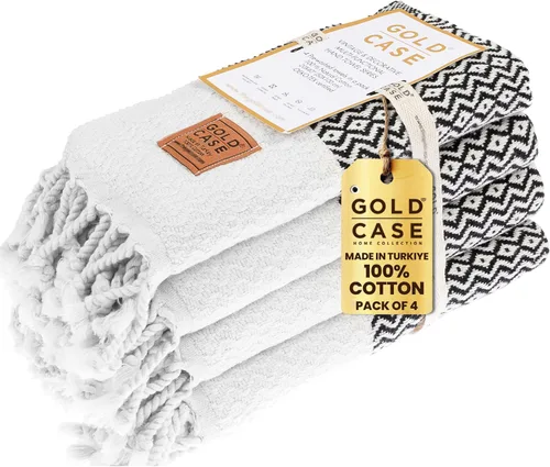 Miniatura 40 de Gold CASE - Juego de 4 Toallas de Mano Turcas para Baño, 20 x 40 pulgadas, Toallas de Baño 100% Algodón, Toalla Pequeña de Cocina Aphrodite