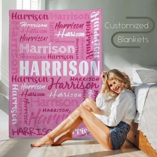 Miniatura 2 de Manta personalizada, manta de bebé personalizada, nombre personalizable, 28 x 39 pulgadas, manta personalizada con nombre de bebé, mantas Color 4