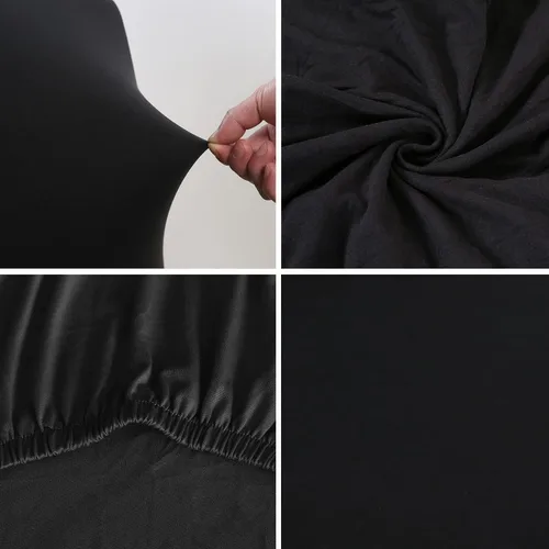 Miniatura 4 de Fundas Elásticas para Sillas Juego de 4 Fundas Negras Extensibles para Sillas de Comedor Lavables Extraíbles para Cocina, Hotel, Restaurante
