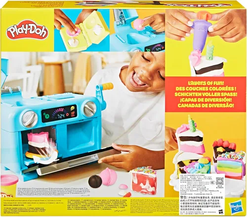 Miniatura 13 de Play-Doh Super Slice Cake Playset, horno de juguete con accesorios de cocina y 11 latas compuestas de modelado, artes y manualidades para niños, a