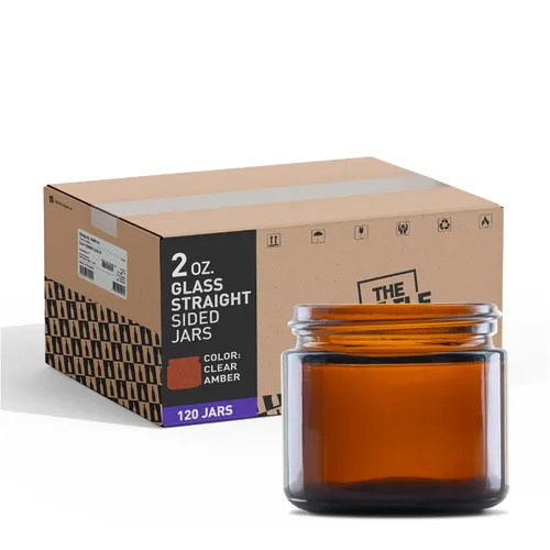 Miniatura 13 de The Bottle Depot - Tarro de vidrio de 4 oz (3.4 fl oz) - Ámbar transparente - 90 frascos - Cierres no incluidos - Acabado de cuello 58-400 - Tarros