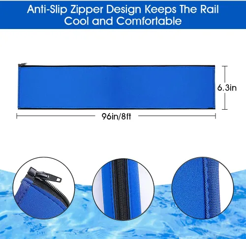 Miniatura 2 de Funda para pasamanos de piscina, agarre de riel para barandillas de mano de piscina con cremallera, agarres de seguridad, funda de cubierta cómoda