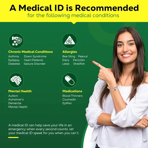 Miniatura 4 de Pulseras de identificación médica con código QR mejoradas para mujeres, pulsera de alerta médica - Cadena de eslabones de 7'' 9'' de plata de ley