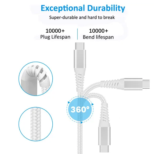 Miniatura 5 de Cable USB tipo C de 6 pies, paquete de 2 cables de carga rápida USB C, cable de teléfono para Samsung Galaxy A01 A02s A03s A10e A11 A12 A13 A14 A20
