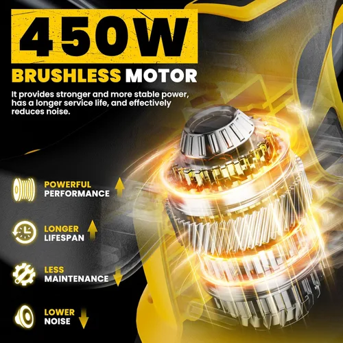 Miniatura 3 de Pulidora inalámbrica para batería Dewalt de 20 V, 450 W sin escobillas para coche, pulidora de cera con disco de 6 pulgadas, 6 velocidades variables
