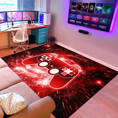 Miniatura 39 de BATATADOCE Alfombras de videojuegos para dormitorio de niños, alfombras para sala de juegos, decoración de juegos para niños, alfombra de área