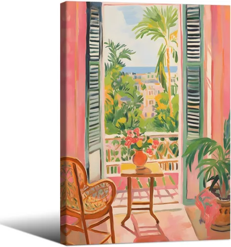 Miniatura 38 de Póster de pintura al óleo colorida de ventana abierta, arte de pared abstracto impresionista famoso y moderno, impresiones de lienzo estético
