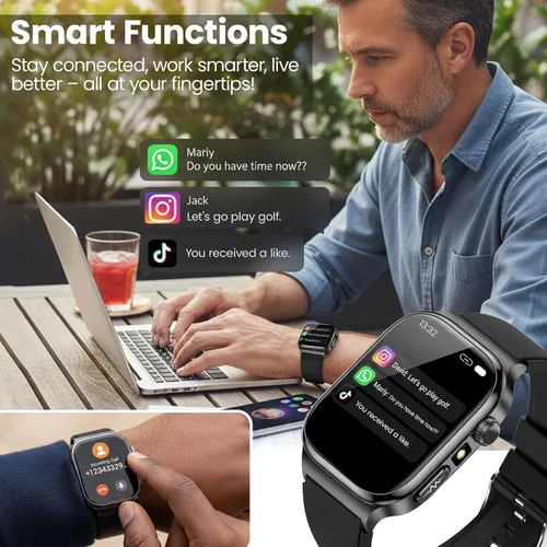 Miniatura 4 de Reloj inteligente de salud para mujeres y hombres, reloj AMOLED de 2.04 pulgadas con frecuencia cardíaca 24/7, seguimiento del sueño, oxígeno