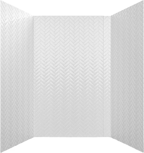 From Plain To Beautiful In Hours 133-HERR-KIT - Paneles de pared para bañera y ducha, color blanco brillante, 96 pies cuadrados Blanco satinado