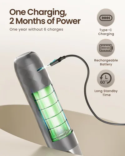 Miniatura 3 de Maestri House Espumador de Leche Recargable, LunaFro Mini Espumador Eléctrico de Mano Desmontable con Batidor de Acero Inoxidable Mezclador de Gris