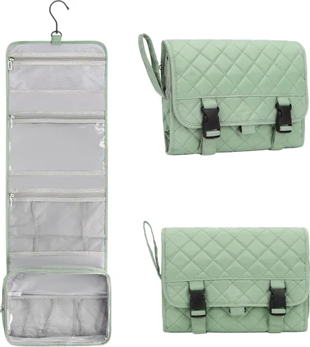 Miniatura 21 de Pequeña bolsa de aseo colgante para hombres y mujeres, organizador colgante portátil para kit de ducha de tamaño de viaje, accesorios de maquillaje
