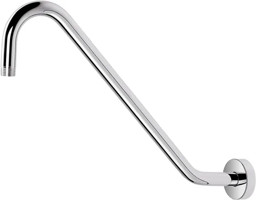 NearMoon Brazo de extensión de ducha en forma de J, extensor de altura de cabezal de ducha de acero inoxidable con brida, diseño de tubo elevador