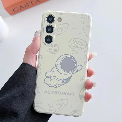Miniatura 123 de Yonds Queen para Samsung Galaxy S21 Funda Linda, Diseño de Astronauta de Dibujos Animados, Espacio, Luna, Cohete, Elegante Cubierta Amortiguadora