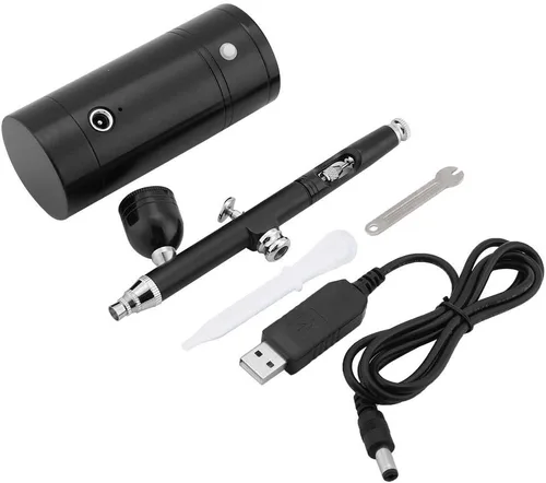Miniatura 7 de AUNMAS - Kit de aerógrafo ligero y portátil de doble acción de 0.012 in, boquilla USB alimentada por USB para hacer modelos, decoración de pasteles