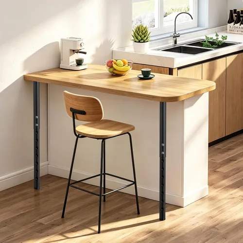 Miniatura 6 de Jahof Patas de mesa ajustables de 22-36 pulgadas (21.7-35.4 in), Ø42/1.496 in (1, negro)
