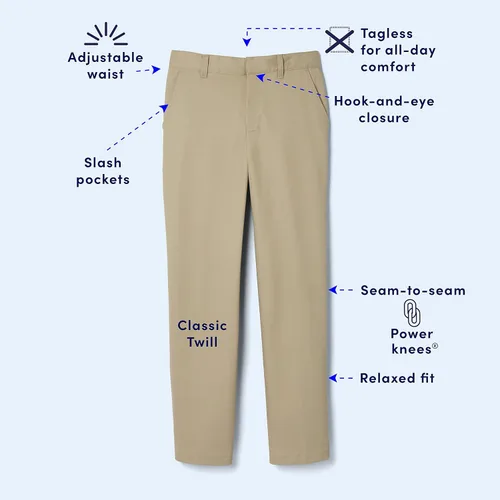 Miniatura 4 de French Toast Boys' Adjustable Waist Relaxed Fit Pant (Standard & Husky)