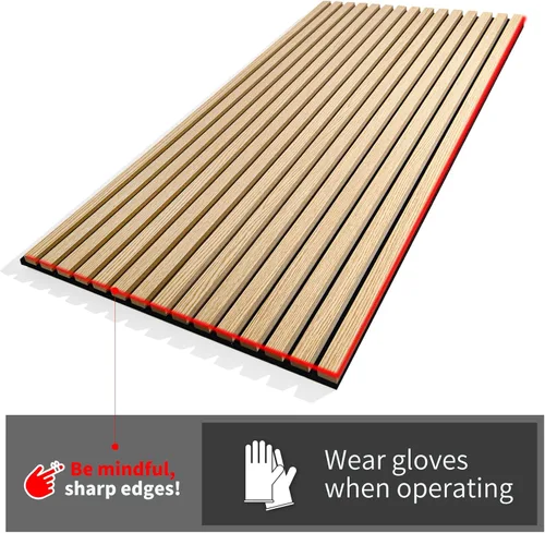 Miniatura 8 de Art3d Paneles acústicos de listones de madera de 4 piezas para decoración elegante y reducción de ruido, panel texturizado 3D para techo y pared