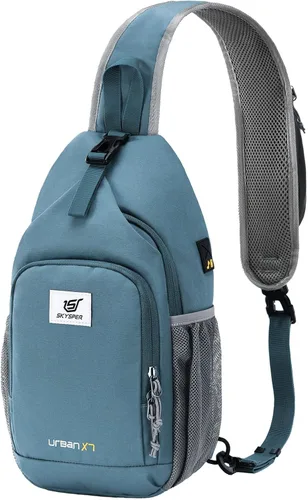 Miniatura 6 de SKYSPER - Mochila cruzada con bloqueo RFID, mochila de bandolera, mochila para el hombro y el pecho, mochila de viaje y senderismo, para mujeres