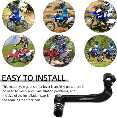 Miniatura 6 de JFG RACING Palanca de cambios para motocicleta, palanca de cambio plegable CNC para CRF 110 CRF110F 2013-2023 TTR 110 08-09 11-21 Negro