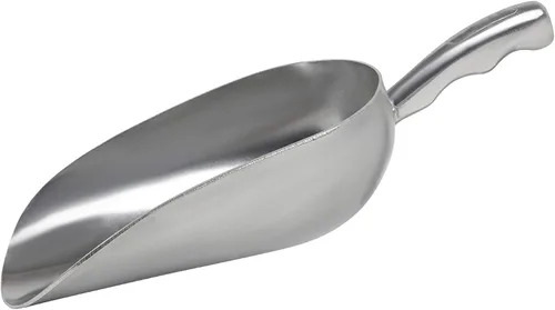 Miniatura 11 de Cuchara de aluminio fundido, 5 onzas, fondo redondo, pequeña cuchara de hielo para uso multiusos, con mango de ranura para dedos