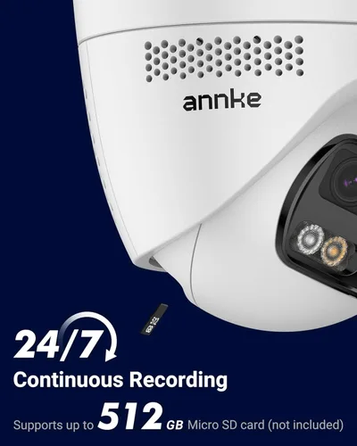 Miniatura 8 de ANNKE FCD600 Cámara de seguridad PoE para exteriores con lente dual de 180° de campo de visión, cámara de vigilancia IP de 6MP con soporte