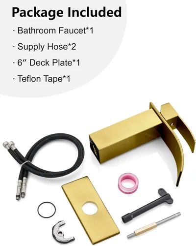 Miniatura 9 de Midanya Grifo de baño con boquilla de cascada de una sola manija, grifo de lavabo de baño de 1 agujero, moderno grifo de lavabo de lavabo de RV