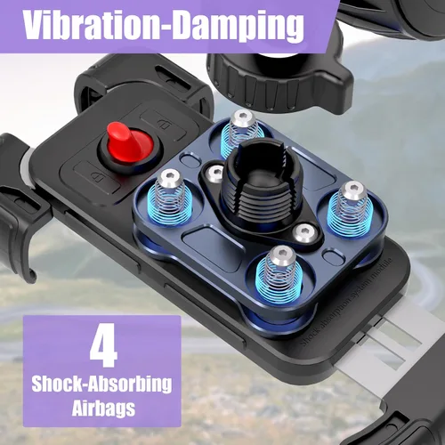 Miniatura 3 de TXV Soporte para Teléfono de Motocicleta - Amortiguador de Vibración Mejorado - Soporte de Teléfono para Bicicleta Giratorio 360°, Clip de Teléfono