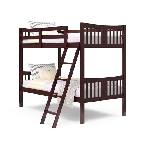 Miniatura 9 de Storkcraft Caribou Litera Twin sobre Twin Litera (Espresso) - Certificado GREENGUARD Gold, Literas Twin para Niños, Se Convierte en 2 Camas Twin
