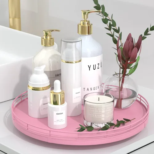Miniatura 24 de Bandeja de baño de madera de roble de 12 pulgadas para mostrador, bandeja de tocador para perfume, loción, velas, maquillaje, joyería, fregadero