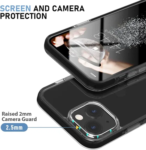 Miniatura 5 de MATEPROX Compatible con iPhone 14, transparente, delgada, transparente, a prueba de golpes, para iPhone 14 de 6.1 pulgadas 2022 (negro)
