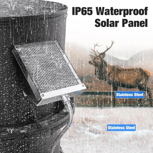 Miniatura 5 de Cargador de batería de panel solar de 12 V para alimentador de ciervos, panel solar impermeable de 1.7 W con soporte de montaje y clips de cocodrilo