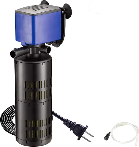 Miniatura 9 de Bomba sumergible con filtro interno de 475 GPH - Bomba de tanque de peces de acuario 3 en 1 con oxigenación, filtración y ciclismo de agua, Azul; 1
