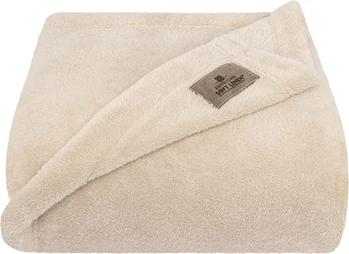 Miniatura 4 de American Soft Linen Manta de forro polar de tamaño individual de 60 x 80 pulgadas, manta suave y mullida para cama, sofá, color beige