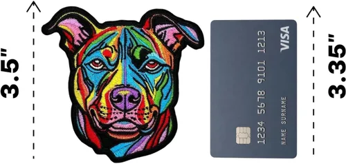 Pitbull Patch - Bonito y realista aplique bordado para perros, para chaquetas, mochilas, sombreros, bolsos y proyectos de manualidades de bricolaje