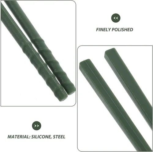 Miniatura 5 de SHOWERORO 4 pares de palillos de silicona con núcleo de acero de 9.44 pulgadas, resistentes al calor, antiadherentes, reutilizables, para el hogar
