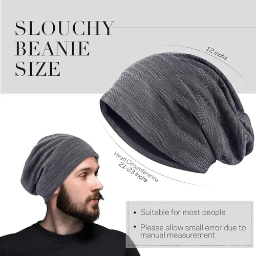 Miniatura 7 de Gorro holgado de 4 piezas, gorro para dormir, gorro de dormir holgado de punto con calavera para hombres y mujeres