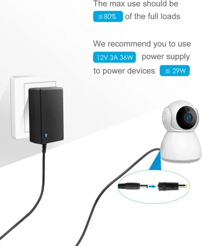 Miniatura 7 de ALITOVE Fuente de alimentación 12V CC 3A 36W Adaptador AC universal 100-240V 50-60hz a adaptador de alimentación de 12 voltios 3Amp 2.5A 2A 5.5mm x