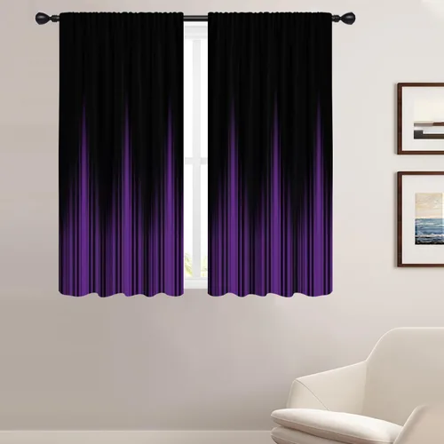 Miniatura 28 de Coxila Cortinas 100% opacas en negro y beige de 42 x 63 pulgadas, cortinas góticas degradadas con aislamiento térmico para dormitorio