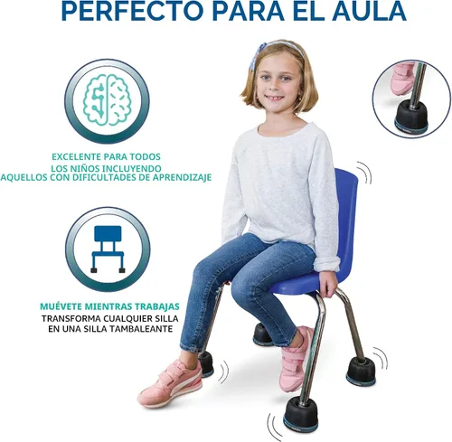 Miniatura 4 de Bouncyband Wiggle Wobble - Transforma una silla escolar estándar en una silla tambaleante - Las patas de silla para el aula ayudan a mejorar