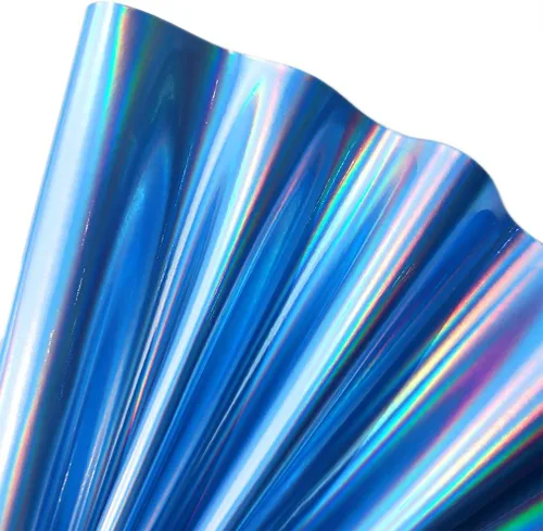 Miniatura 19 de 11.8"x53" Tela de cuero sintético holográfica, vinilo reflectante de espejo para lazos para el cabello, bolsas, manualidades de costura (Negro)