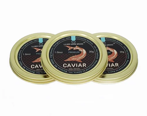 Paquete de tres caviar de esturión Ossetra 1.06 oz (paquete de 3)