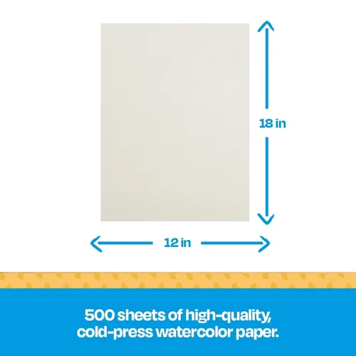 Miniatura 6 de Sax - 408404 Papel de acuarela para principiantes, 90 libras, 12 x 18 pulgadas, blanco natural, paquete de 500