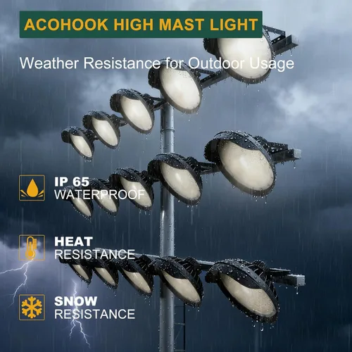 Miniatura 5 de Luces LED de estadio de 350 W para exteriores, luz de mástil alto 52500LM AC100-277V IP65 impermeable 5000 K luz diurna comercial iluminación