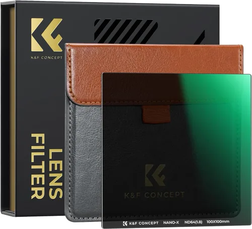 Miniatura 9 de K&F CONCEPT Filtro cuadrado ND4 (2 topes) de 3.937x3.937 in Filtro de densidad neutra impermeable con 28 recubrimientos multicapa para lente