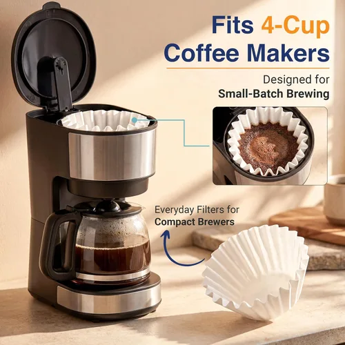 Miniatura 2 de Filtros de café para cesta de 4 tazas (100, blanco)